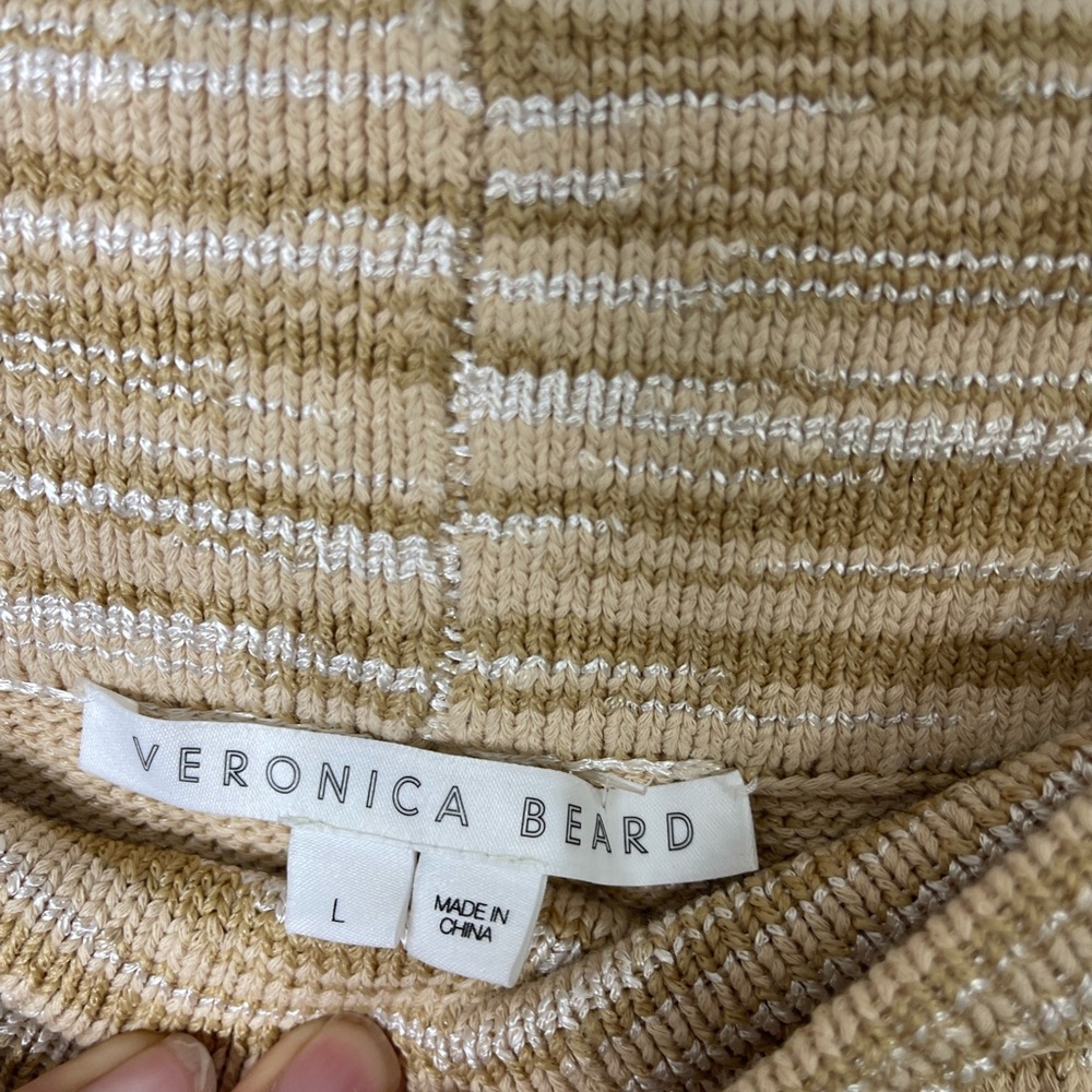 Veronica Beard NWOT Len Neutral Space-Dyed Knit Pants in Camel Wide Leg Barrel L - Picture 8 of 15